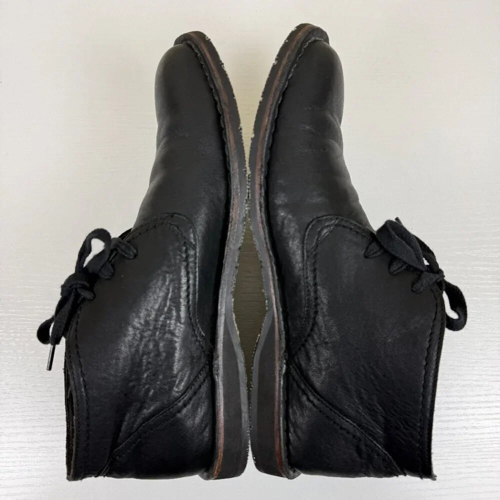 EUC John Varvatos Black Leather Lace Up Chukka Boots